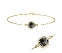 Labradorite with CZ Stones Bracelet BRS-391-GP
